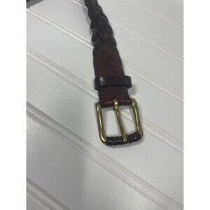 Cole Haan Woven Leather Men's Belt Sz 36 Brown Italy Italian A1759